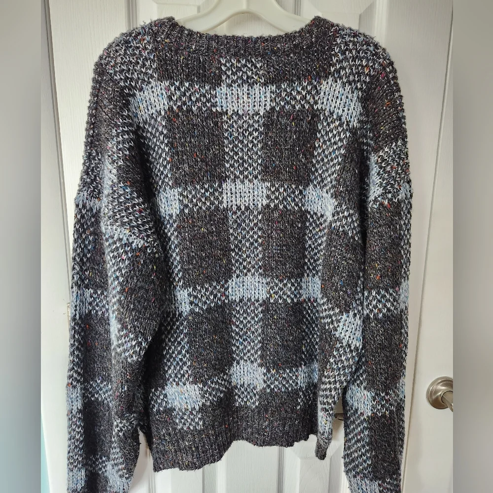Plaid Crewneck Wool Blend Sweater Vintage Peter England - Picture 7 of 15